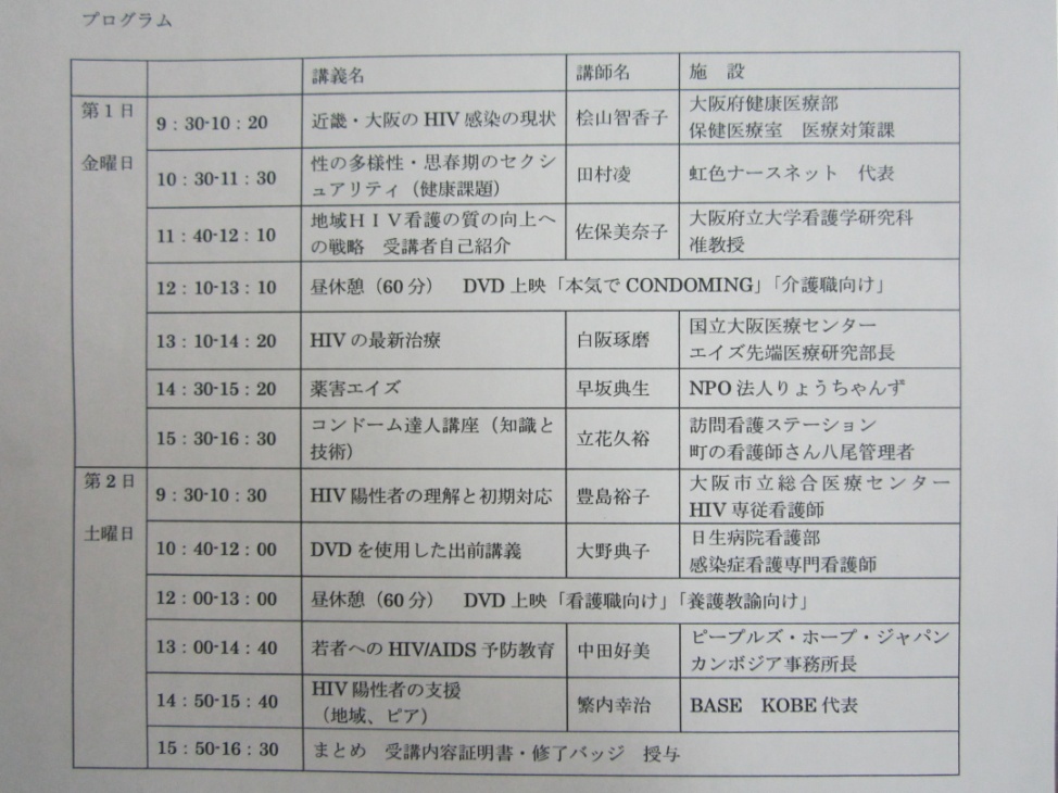 プログラム表